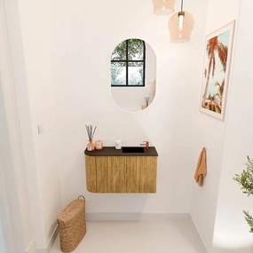 Mondiaz Joya 70cm toiletmeubel ronding links oak met wastafel faye rechts 1 kraangat urban