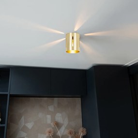 Design plafondlamp goud met lichteffect - Yana Design E27 cilinder / rond Binnenverlichting Lamp