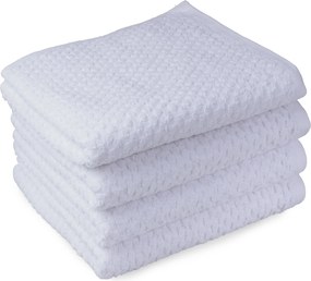 Handdoek Popcorn Collectie– 4 stuks – 70×140 – wit