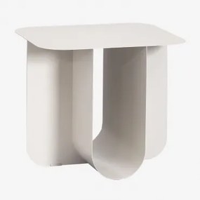 Norman Rechthoekige Bijzettafel Voor Tuin 45x40 Cm Van Staal Gardenia Wit - Sklum