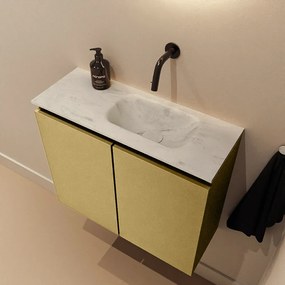 Mondiaz Ture DLux toiletmeubel 60cm oro met wastafel opalo rechts zonder kraangat