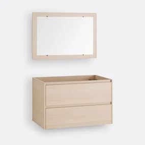 Wandmeubel voor wastafel + spiegel L80 cm, Nirio