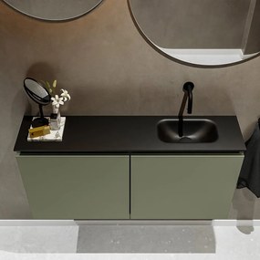 Mondiaz Ture 100cm toiletmeubel army met wastafel urban rechts geen kraangat