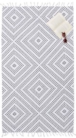 HEMA Hamamdoek 90x160 Stip Wit/zwart (zwart/wit)