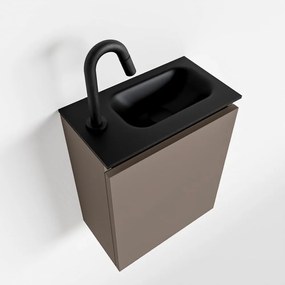 Mondiaz Ture 40cm toiletmeubel smoke met wastafel urban rechts 1 kraangat