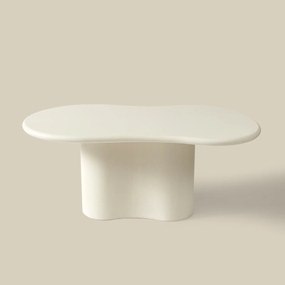 Organische Eettafel Wit Betonlook 200 Cm - 200 X 110cm.