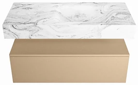 Mondiaz Alan DLux badmeubel 100cm oro 1 lade met wastafel glace rechts zonder kraangat