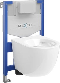 Mexen ingebouwd toiletset frame Fenix XS-F met WC-kom Lena, wit glans - 6803322XX00