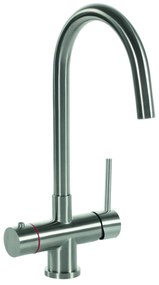 Selsiuz Inox kokend water kraan met titanium combi extra boiler en C-uitloopkraan inox