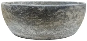 Lambini Designs Colorno waskom marmer 41cm silver travertin