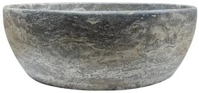 Lambini Designs Colorno waskom marmer 41cm silver travertin