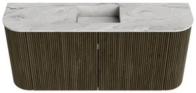 Mondiaz Joya DLux 95cm toiletmeubel ronding links/rechts shadow met wastafel faye midden 1 kraangat glace