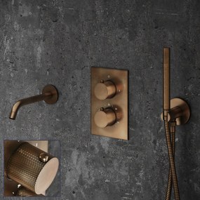 Saniclear Antique Curved inbouw badkraan verouderd messing
