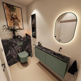 MONDIAZ TURE-DLUX 120cm toiletmeubel Army. EDEN wastafel Lava positie rechts. Zonder kraangat. TUREDX120ARMR0LAV