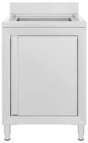 vidaXL Wastafelkast commercieel 60x60x96 cm roestvrij staal