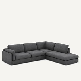 Katoenen en linnen hoekbank met longchair, César