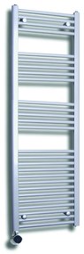 Sanicare elektrische design radiator 60x172cm zilvergrijs met thermostaat links zwart