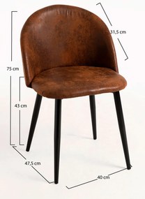 Zwarte vint kunstlederen stoel
