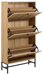 Eiken Schoenenkast Staand - 71.6x25x140.4cm.