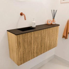 Mondiaz Joya 90cm toiletmeubel ronding rechts oak met wastafel faye links zonder kraangat urban