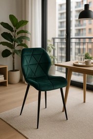 Sesel Fluwelen Stoel met Zwarte Poten