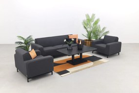 Boavista/Medina stoel-bank loungeset - Sooty - 4-delig verstelbaar