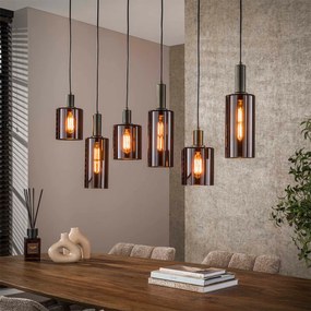Eettafel Hanglamp Brons Glas
