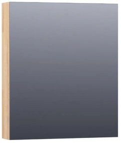 Saniclass Plain Spiegelkast - 60x70x15cm - 1 rechtsdraaiende spiegeldeur - hout - grey oak SK-PL60RGO