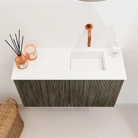 Mondiaz Joya 70cm toiletmeubel shadow met wastafel faye rechts zonder kraangat talc