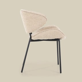 Eleonora Tess Boucle Eetkamerstoel Ronde Rug Zandkleur