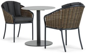 Bistroset 2 personen 70 cm Aluminium/wicker Grijs Santika Furniture Santika Tika