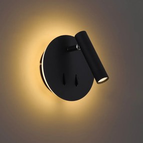 Moderne wandlamp zwart incl. LED met USB-C - Croft