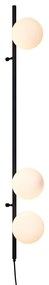 Design wandlamp zwart met mat glas 3-lichts - Vertical