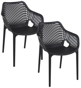 Garden Impressions Air XL design tuinstoel zwart - 2 stuks