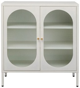Kare Design Naxos Kastje Met Ribbelglas Off White - 80x35x90cm.