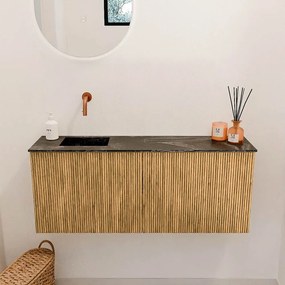 Mondiaz Joya DLux 100cm toiletmeubel oak met wastafel faye links zonder kraangat lava
