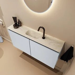 Mondiaz Ture DLux toiletmeubel 100cm clay met wastafel ostra midden met kraangat