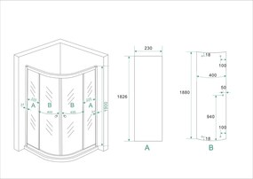 Mueller Eco douchecabine kwartrond 80x80cm