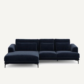 XL hoekbank links in chenille fluweel, MARSILE