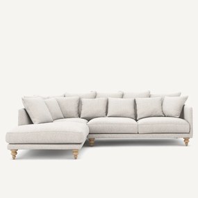 Hoekbank, in gevlekt canvas, LAZARE