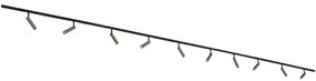 Modern railsysteem met 10 Spot / Opbouwspot / Plafondspots donker brons 1-fase - Slimline Uzzy G9 Binnenverlichting Lamp