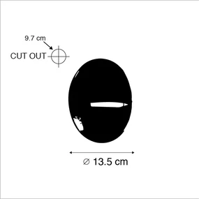 Moderne buiten wandspot zwart incl. LED IP65 - Leti Modern IP65 Buitenverlichting rond