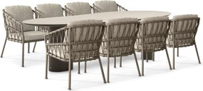 Tuinset 8 personen 300 cm Rope Taupe Santika Furniture Santika