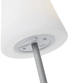 Buitenlamp Tafellamp grijs oplaadbaar incl. LED en dimmer IP54 - Jude Modern IP54 Buitenverlichting rond Lamp