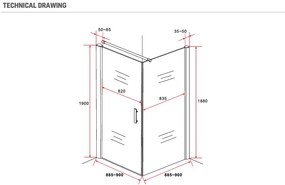 Sanigoods Momo douchecabine met draaideur 90x90cm chroom