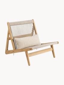 Handgemaakte loungefauteuil MR01 Initial van eikenhout met stoelkussen