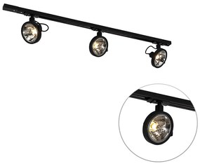 Railsysteem met 3 Spot / Opbouwspot / Plafondspots zwart 1-fase - Go Modern G9 Binnenverlichting Lamp