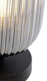 Art Deco tafellamp zwart met smoke glas - Banci Art Deco E27 rond Binnenverlichting Lamp