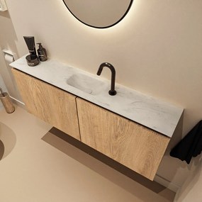 Mondiaz Ture DLux toiletmeubel 120cm washed oak met wastafel opalo midden met kraangat