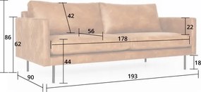 3 zitsbank - Violet - velours Brunei 45